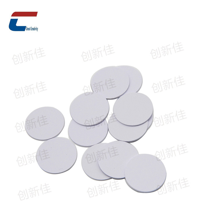 塑料材质NFC硬币卡 NFC215高频芯片圆币卡 ISO14443A协议钱币卡