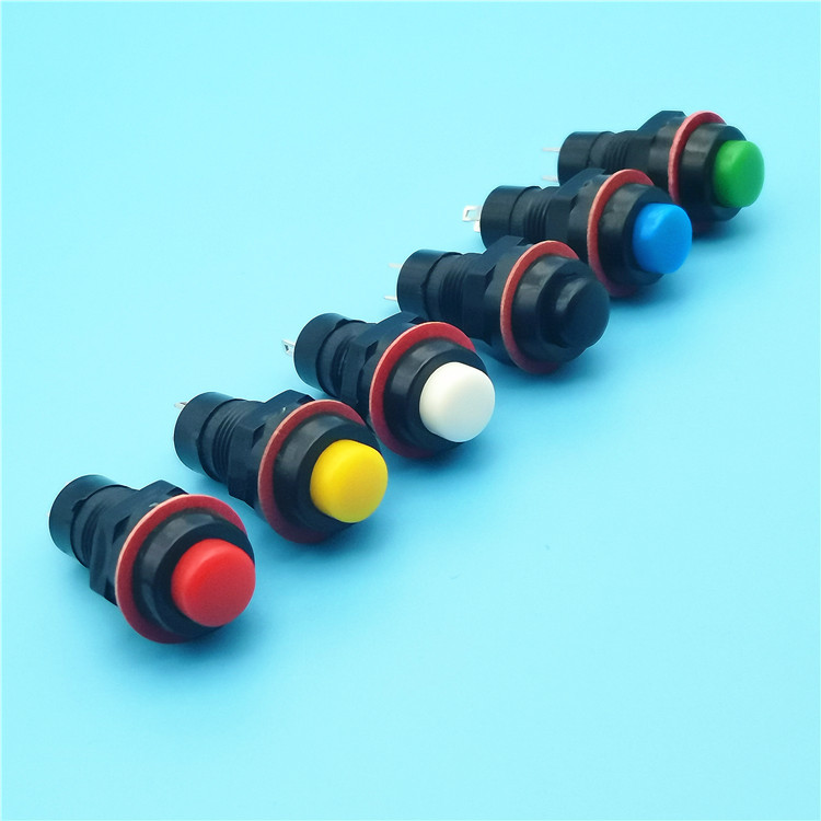 按钮开关DS-211 10MM无锁按钮开关 各种颜色自锁无锁按钮开关