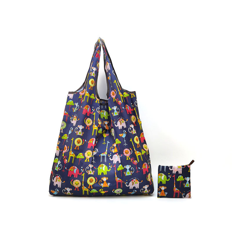 Bolso de compras de supermercado mediano de dibujos animados bolso verde bolso de moda bolso de compras plegable Portátil Bolsa de nylon impermeable image 35