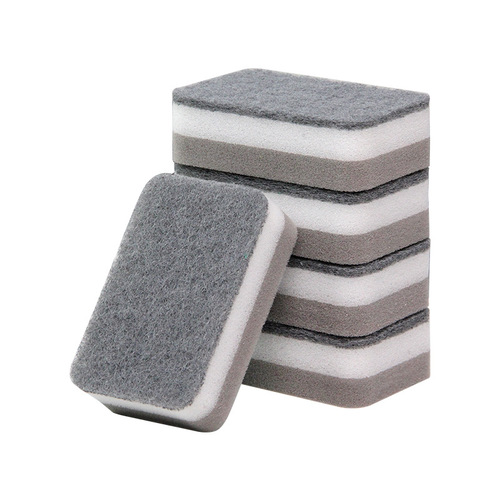 Double-sided sponge kitchen cleaning dishwashing sponge block household dishwashing cloth high-density thickened sponge scouring pad rag
