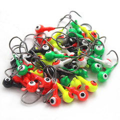 Colorful five-color paint lead pendant double-eye lead head hook with barbed hook upward hook Luya soft bait hook