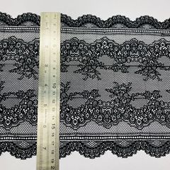 Elastic straight leaf double wave lace edge, toothless cutting thread middle empty lace, wholesale lace for underwear and pants accessories