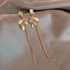 Silver needle, earrings, advanced accessory, silver 925 sample, cat's eye, flowered, high-quality style, wholesale