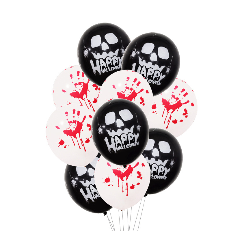 Halloween globo decoración fantasma cráneo calabaza murciélago impresión látex 12 pulgadas globo de Halloween