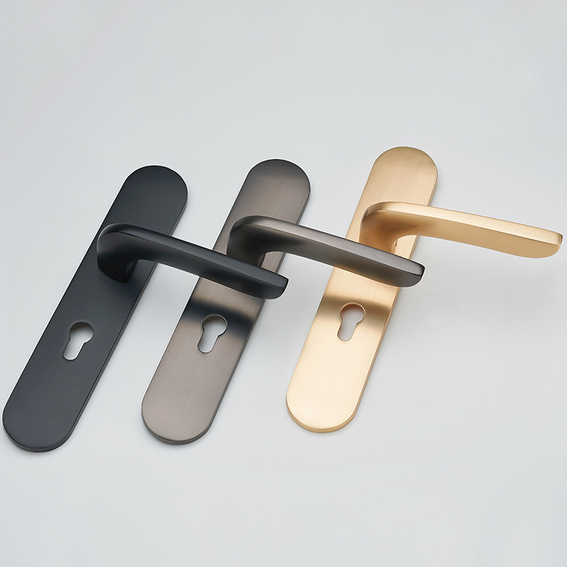 Cerradura de la puerta de estilo europeo dormitorio interior mudo baño negro manija de la puerta de madera maciza hogar cerradura de la puerta cerradura universal