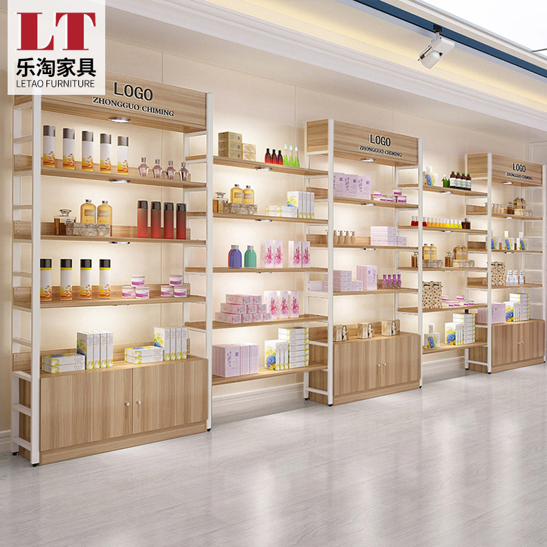 美容店陈列架自由组合化妆品多层展示柜批发超市零食店产品置物架
