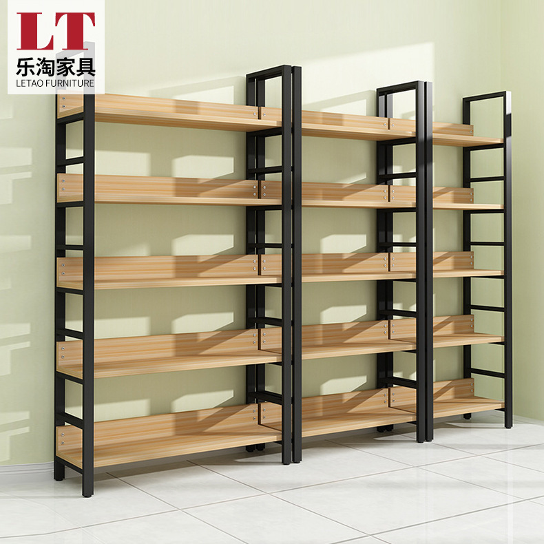 钢木书架超市货架展示架简易样品化妆品置物架商品陈列架批发简易