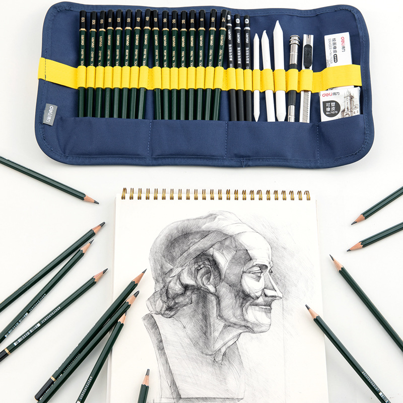 Deli 58125 bosquejo lápiz traje principiante pintura herramienta de dibujo estudiante arte suministros