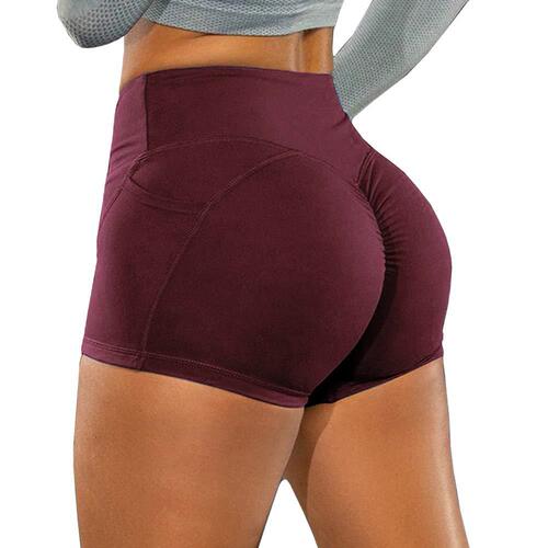 ! New European and American Amazon Pocket Butt-Lifting Ruched Yoga Shorts for Women, Sexy Hot Pants for Nightclubs
