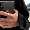 Brand ring stainless steel, silver glossy minimalistic accessory hip-hop style for beloved, Korean style, light luxury style, simple and elegant design