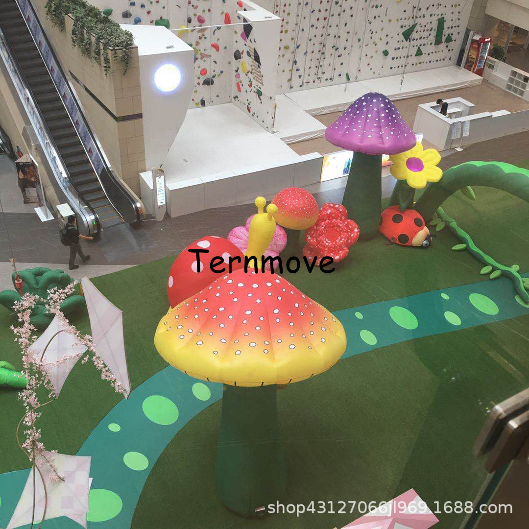 充气卡通气模发光蘑菇美陈装饰展览户外活动布景卡通人偶动物道具