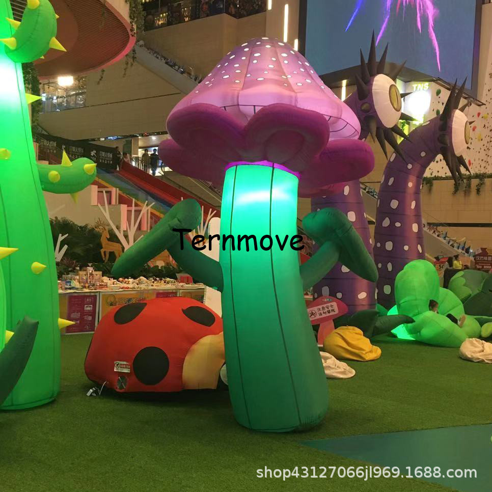 充气卡通模型发光蘑菇美陈展览户外活动布景卡通人偶动物道具玩具