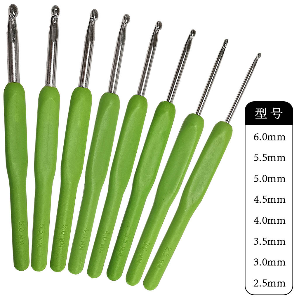 Herramientas de tejer suéter aguja gruesa suave mango de aluminio crochet multi-color mango crochet conjunto de 8 bolsas