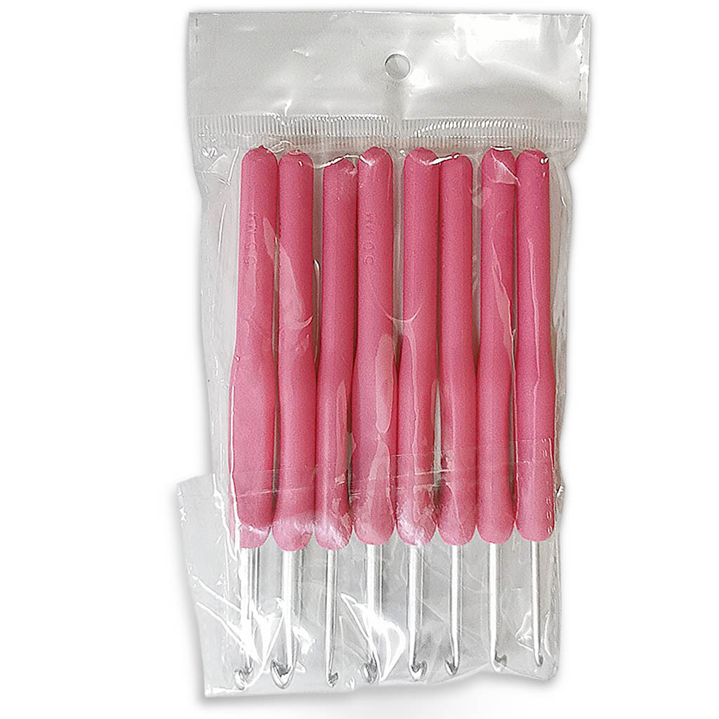 Herramientas de tejer suéter aguja gruesa suave mango de aluminio crochet multi-color mango crochet conjunto de 8 bolsas