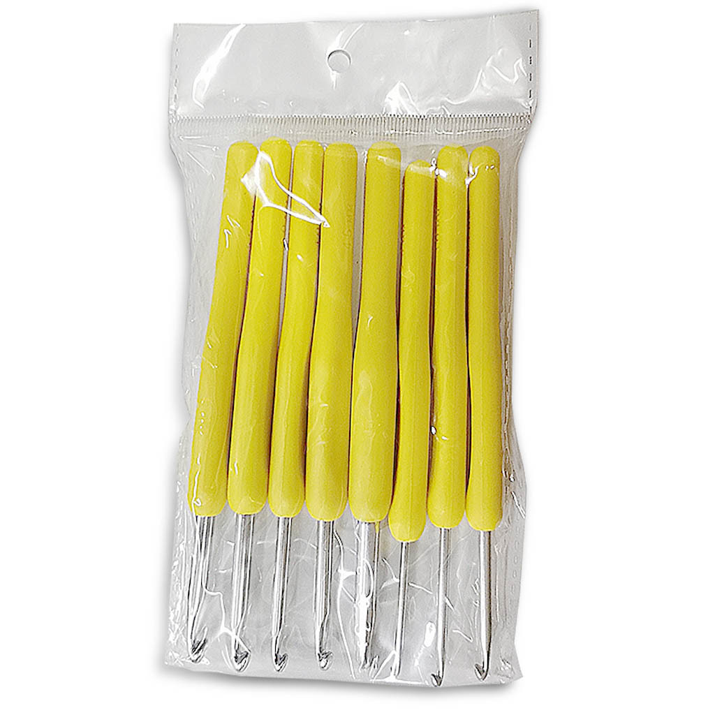 Herramientas de tejer suéter aguja gruesa suave mango de aluminio crochet multi-color mango crochet conjunto de 8 bolsas