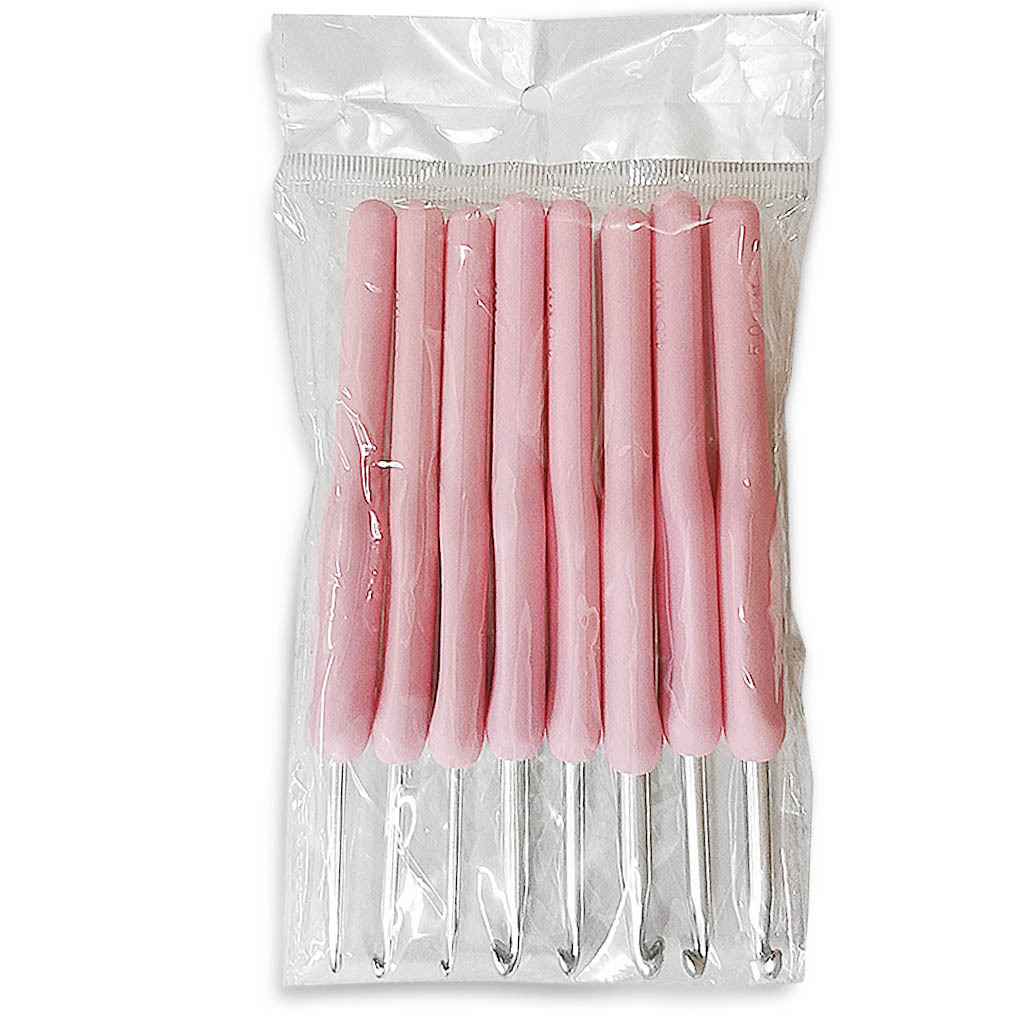 Herramientas de tejer suéter aguja gruesa suave mango de aluminio crochet multi-color mango crochet conjunto de 8 bolsas