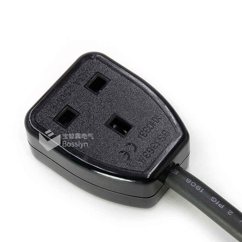 宝智霖直销英规电源线插座 英式组装电源插座 英标接线插座13A