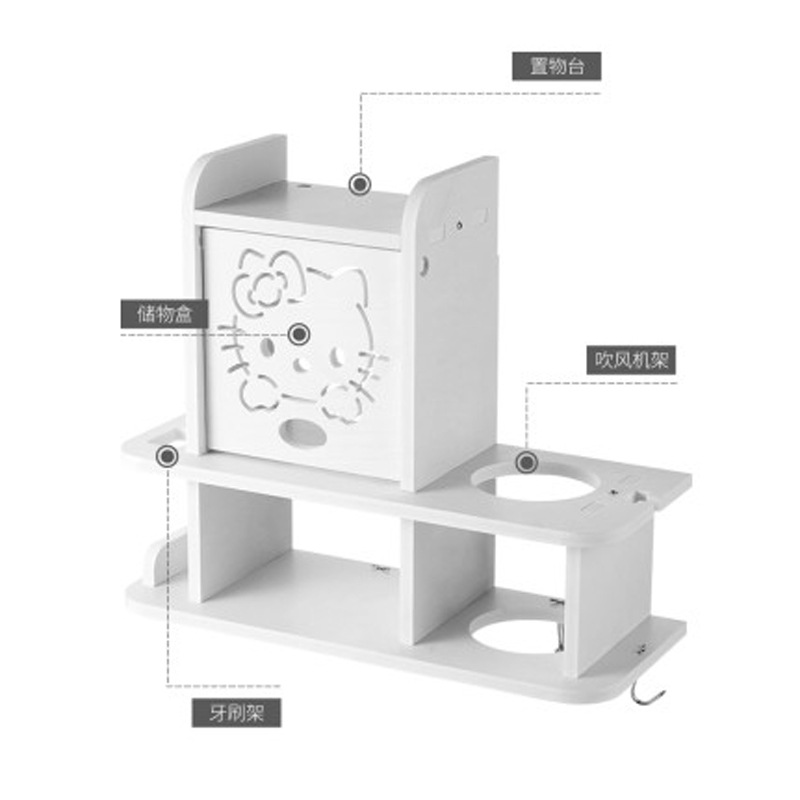 Baño sin perforaciones gabinete de almacenamiento de inodoro multifunción secador de pelo estante de almacenamiento lavabo pared colgante toalla rack