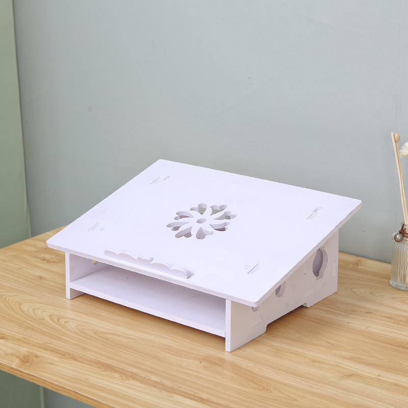 Fábrica al por mayor del hogar tablero de madera de plástico portátil soporte del monitor de la computadora de escritorio estante de almacenamiento