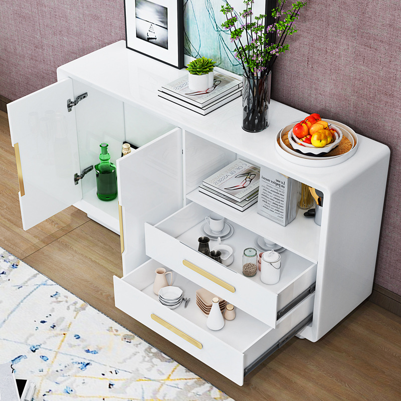 Suministro directo de fábrica aparador gabinete moderno minimalista blanco armario Luz de lujo restaurante cocina armario vino gabinete té gabinete