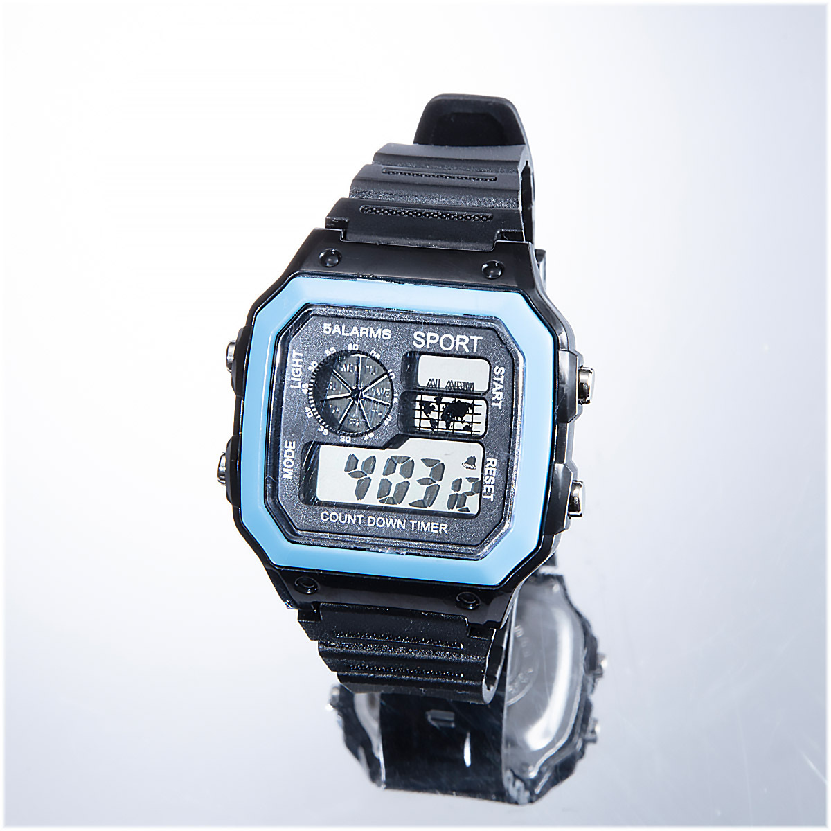 Reloj digital deportivo cuadrado de moda, color verde matcha, unisex, para estudiantes, con alarma, LED.