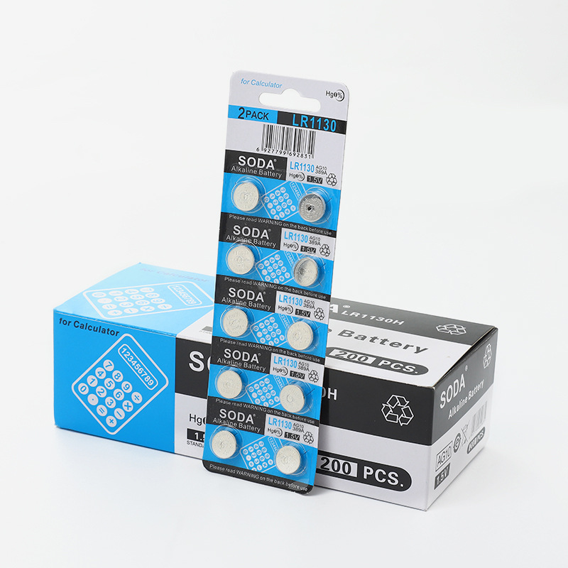 索达AG10纽扣电池验钞机蜡烛灯LR1130纽扣电子1.5V计算器扣式电池