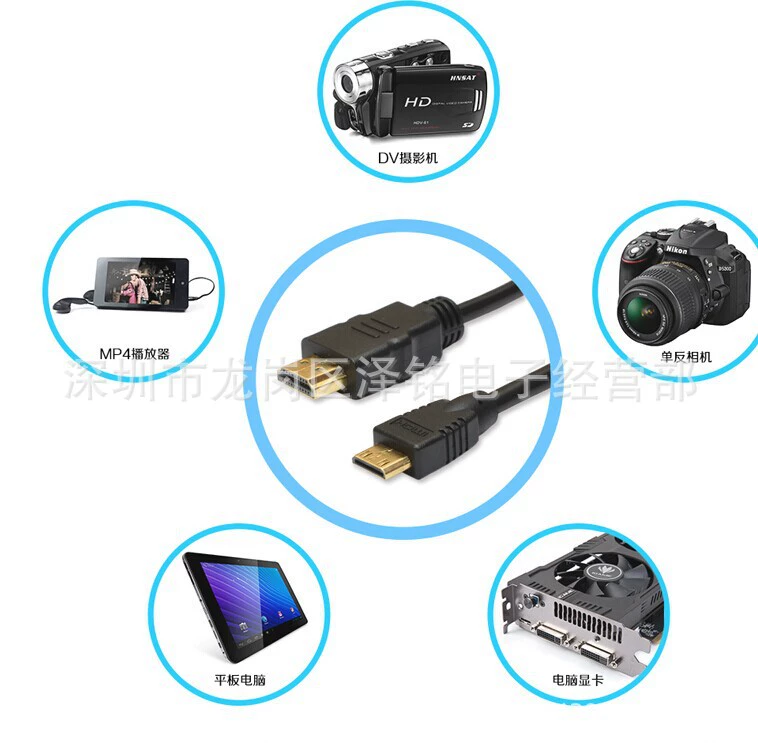 Мини HDMI кабель для планшета подключает телевизор, линия мини гнездо к HDMI стандартному HD выходному кабелю