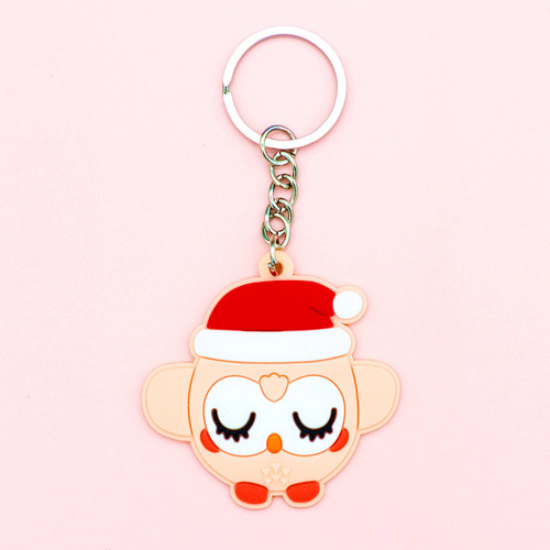PVC cartoon keychain with LOGO creative key ring silicone car key pendant small gift gift wholesale