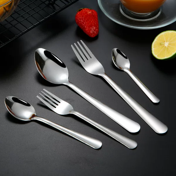 Modern Simple LOGO Easy Cleaning Stainless Steel 410 Coffee Spoon Fork Hotel Home Gift Set