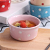 Cross -border wave dot grilled bowl ceramic creative Shufle roast bowl double leather milk cup dessert bowl steamed cake bowl bowl bakery cup