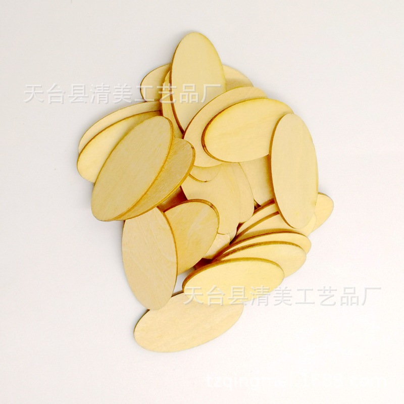 2mm de espesor tilo oval colgante de madera chip de madera oval de madera chip DIY decorativo de madera chip colgante