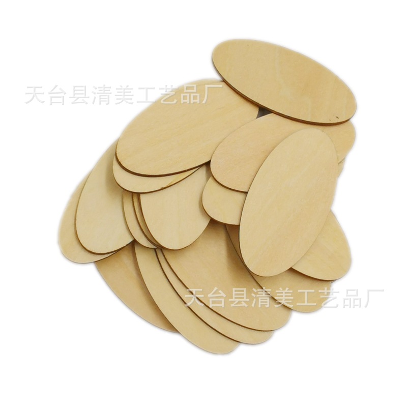 2mm de espesor tilo oval colgante de madera chip de madera oval de madera chip DIY decorativo de madera chip colgante