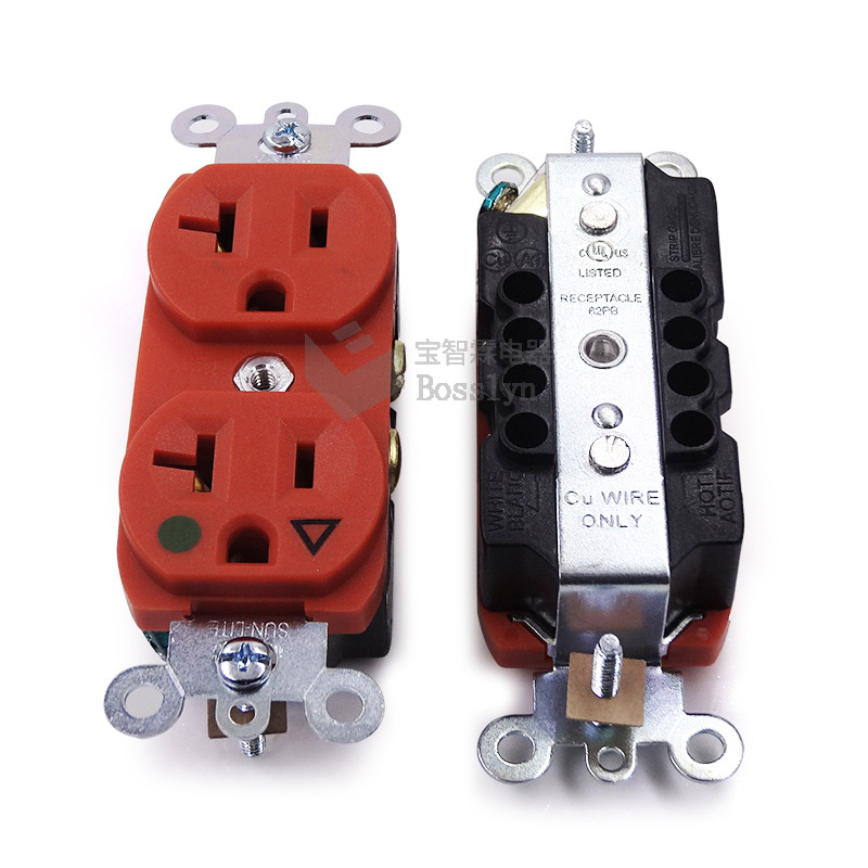 现货供应美式美标美规医疗插座 北美南美洲双联插座NEMA 5-20R