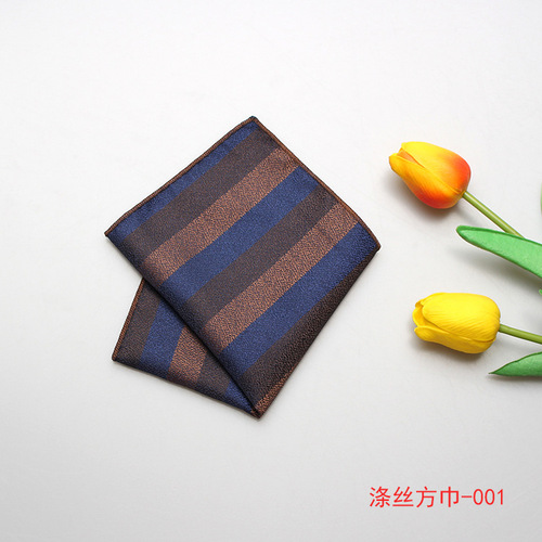 British fashion new polyester jacquard square scarf Men's suit various styles striped pocket square scarf wholesale
