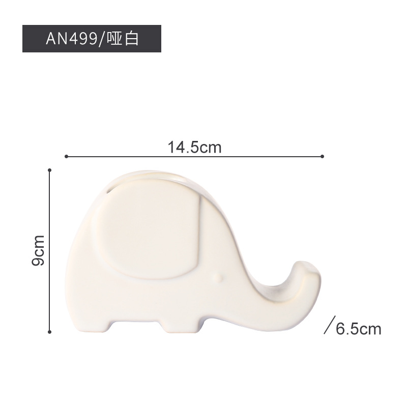 Nordic creativo lindo elefante de cerámica artesanías titular del teléfono móvil decoración dormitorio decoración de la habitación decoración maceta Decoración