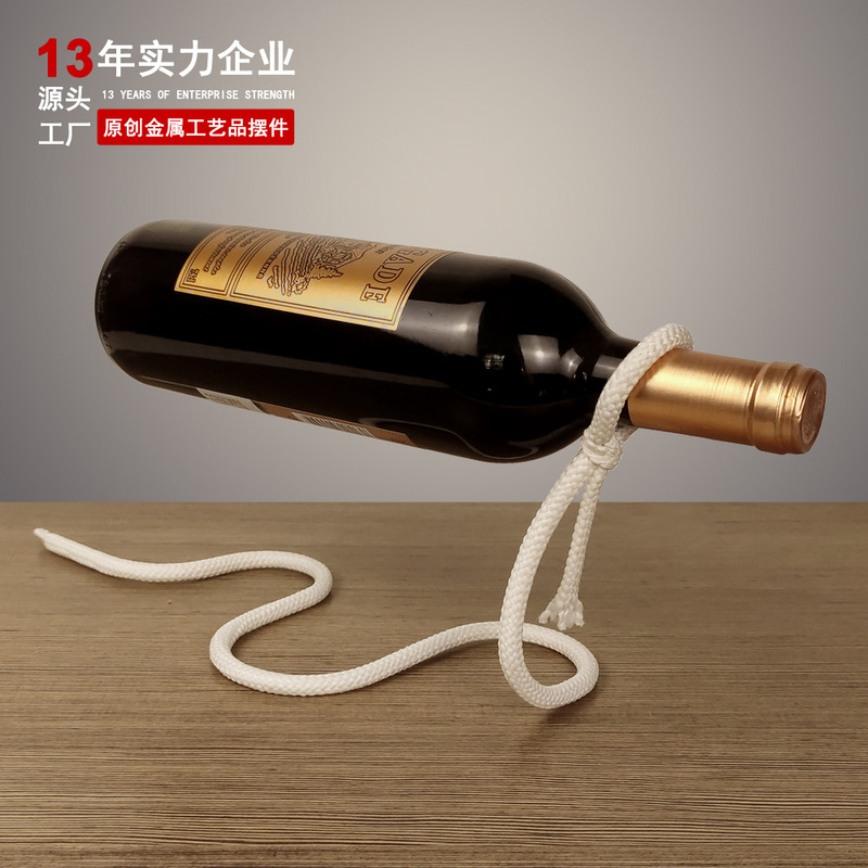 Home Elegant Magic Suspension Rope Ornaments Creative Snake Red Wine Shelf Simple Modern Wine Cabinet Decoration