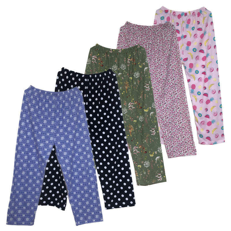 Trousers summer elastic waist suit suit suit pants in the elderly women summer air conditioning pants