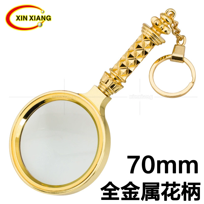 70 ручная резная Лупа Tuhao для чтения из золота с металлическим покрытием из латуни с брелком для ключей от солнца на открытом воздухе