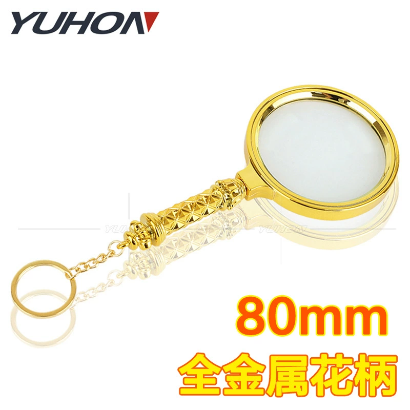 Ручная Лупа 6 раз 80 мм Латунь Позолоченные пожилые Дети Студенты читают книги сбор марок Археологическая идентификация и оценка