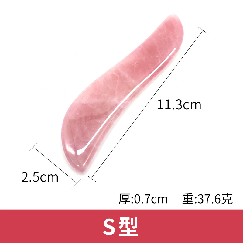 Herramienta de Jade Rosa para Masaje Facial, Forma de Pez y Triángulo