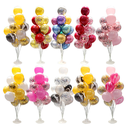 Factory direct sales balloon ground floating bracket wedding birthday party venue layout latex balloon road guide column set