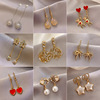 South Korean silver needle, fashionable goods, earrings, silver 925 sample, internet celebrity