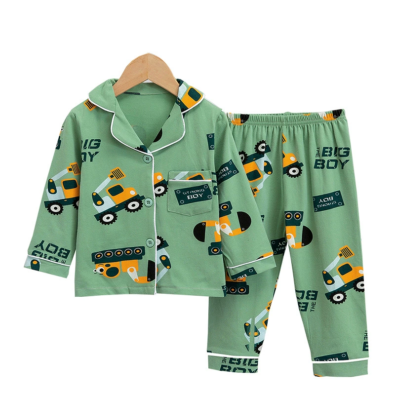 Children's long-sleeve, pijama, set, cardigan, cartoon trousers, children's clothing