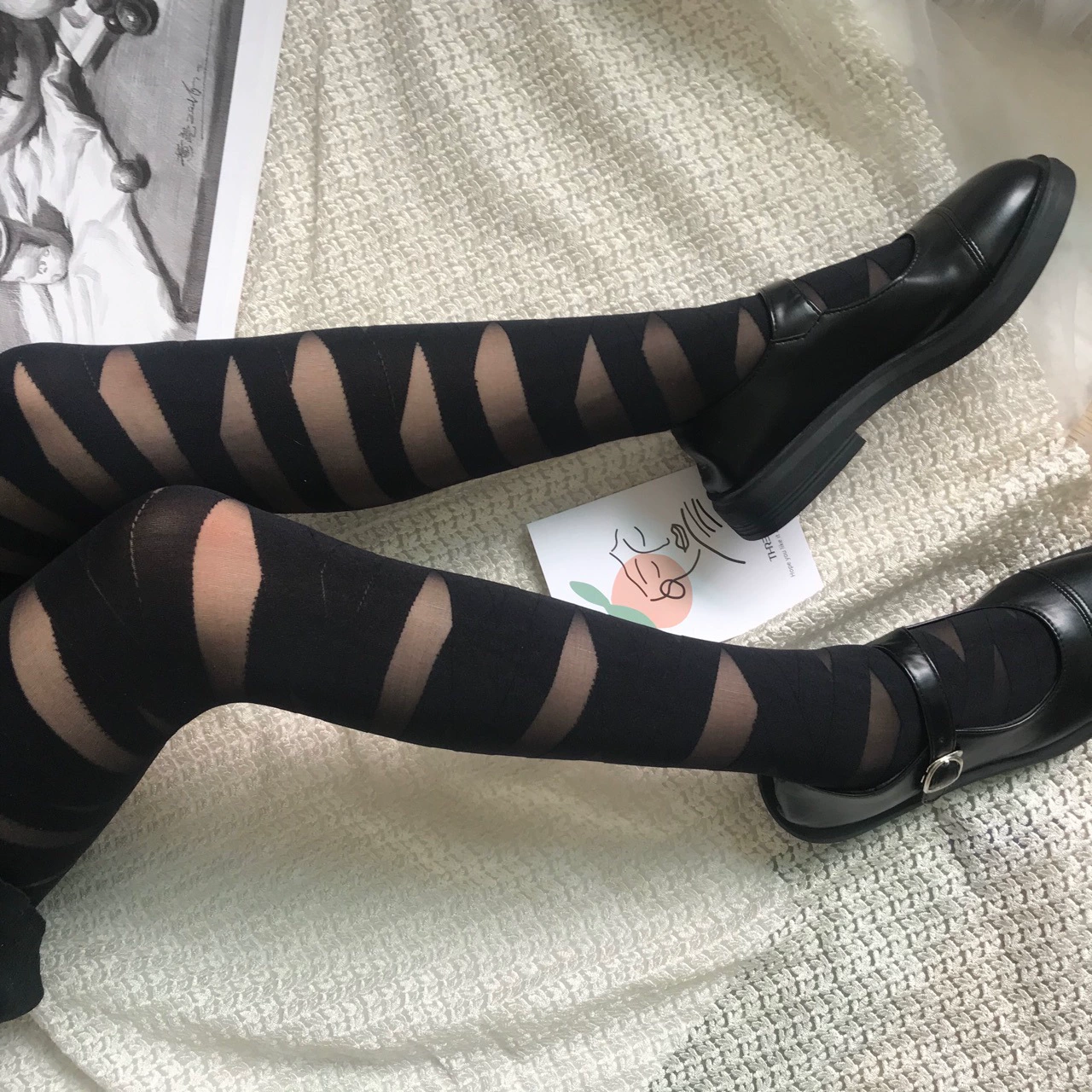 Japanese sexy belt, tights, velvet swan, white elastic bandage, socks, fitted