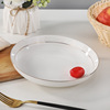 8 -inch bone porcelain rice dinner breakdown plate western disk home frying dish, the gold -border ceramic plate can be logo