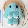 Cute plush rabbit on chain, chain, shoulder bag