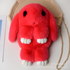 Cute plush rabbit on chain, chain, shoulder bag