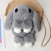 Cute plush rabbit on chain, chain, shoulder bag