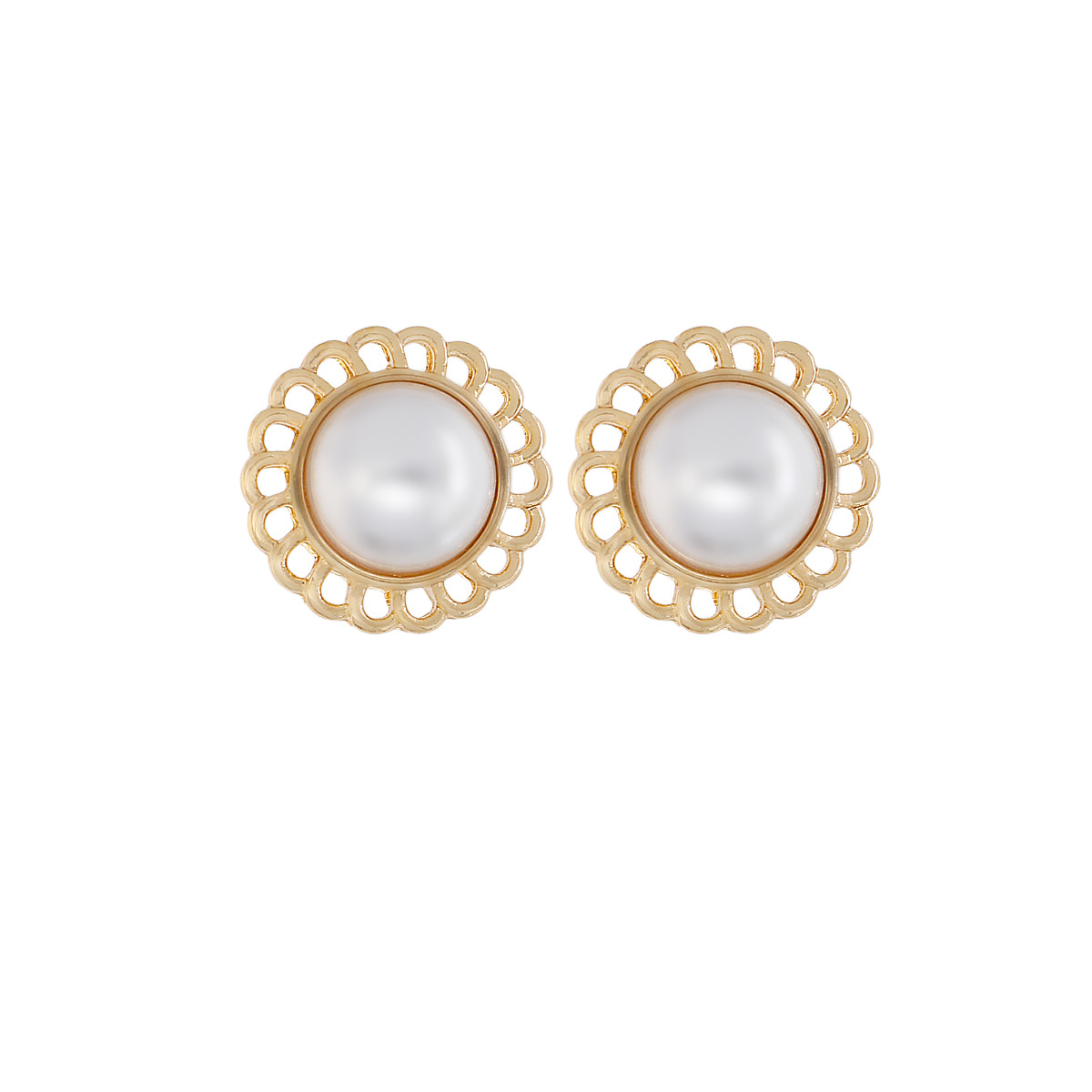 Pearl Earrings, Geometric Round Earrings, Korean Dongdaemun Earrings, Simple Ear Clips, Elegant and Suitable for Commuting