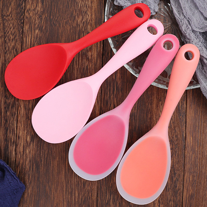 Serving Spoon Silicone Spatula, Heat Resistant, Non-Stick, Suitable for Pots and Pans, Rice Cooker, Cookware, Kitchen Utensils